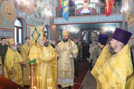 Епископ Даниил совершил Божественную литургию в престольный праздник в храме святого благоверного князя Александра Невского 