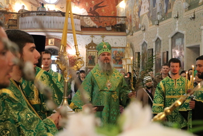 В канун Входа Господня в Иерусалим епископ Савватий совершил всенощное бдение в кафедральном соборе