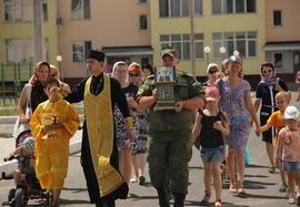 На территорию авиабазы ОДКБ Кант доставлены мощи святителя Николая Чудотворца